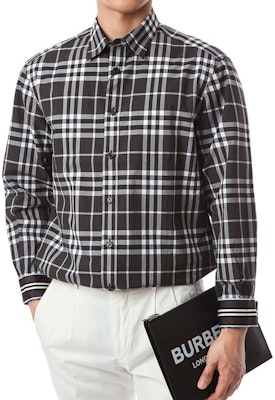 Burberry Black and White Checkered Long Sleeve Shirt. 80298791 Lookbook Burberry Black and White Checkered Long Sleeve Shirt. 80298791
