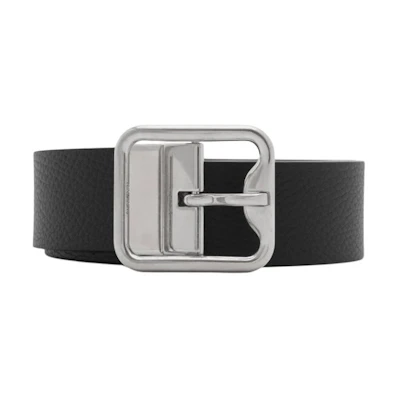 Burberry Black Blue Reversible Calf Leather Belt 3.5CM with Letter Detail. 80920561