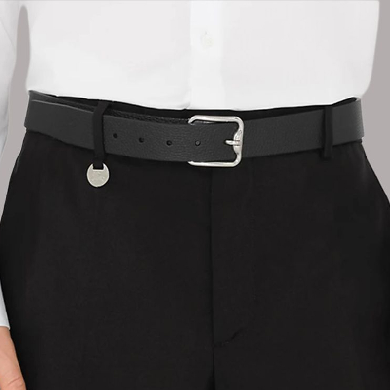 Shop Cinturón reversible de cuero de becerro negro y azul Burberry 3.5CM con letras. 80920561