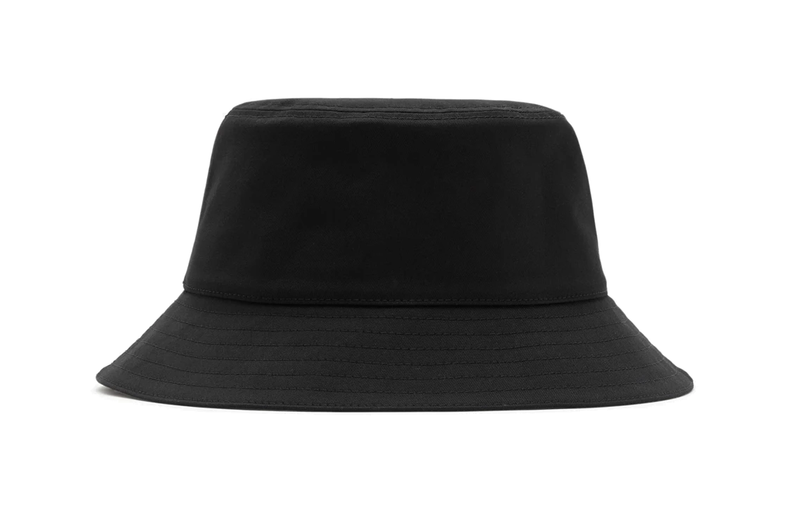 Lookbook Burberry  Black Bucket Hat with Equestrian Knight Motif Patch. 80857341
