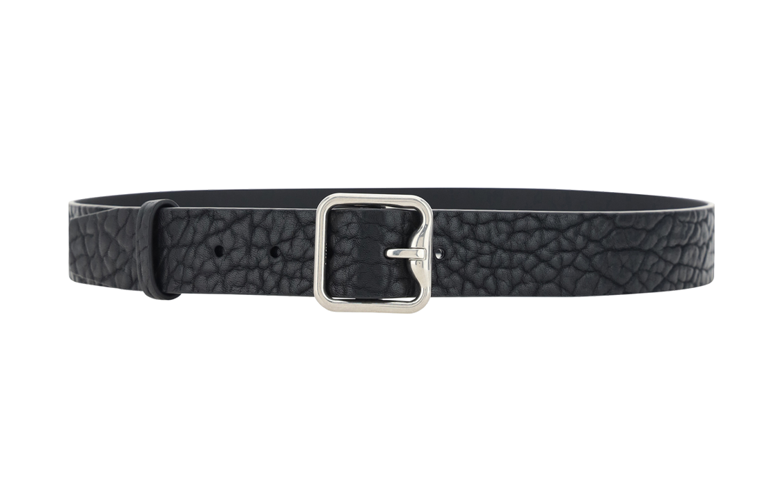 Burberry  Black Calf Leather Belt with Patterned Design and Pin Buckle. 8075260A1189 圖 2