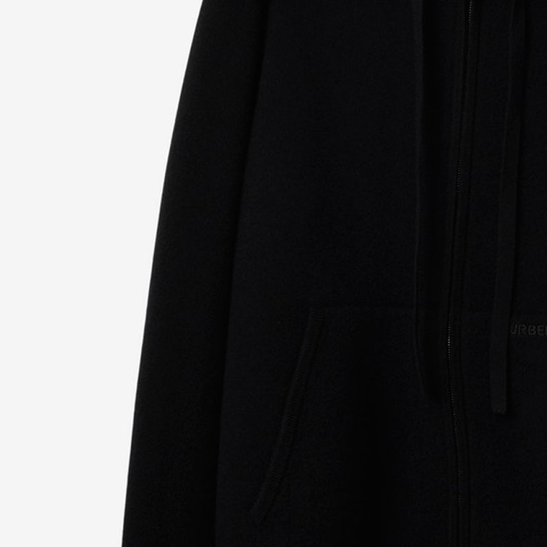 Purchase Burberry Sudadera Negra de Cachemira con Cierre Completo y Manga Larga 80896631