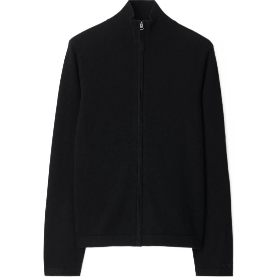 Burberry  Black Cashmere Zip-Up Casual Sweater Long Sleeve. 80991601