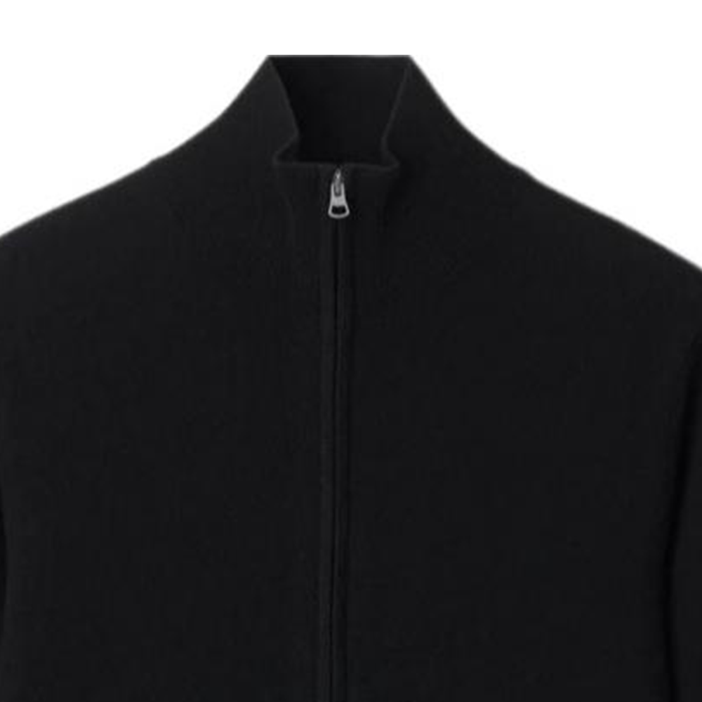 Shop Burberry 黑色羊絨拉鍊長袖休閒毛衣 80991601
