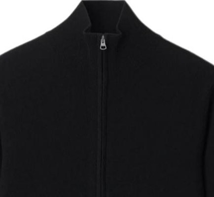 Burberry 黑色羊絨拉鍊長袖休閒毛衣 80991601 Shop Burberry 黑色羊絨拉鍊長袖休閒毛衣 80991601