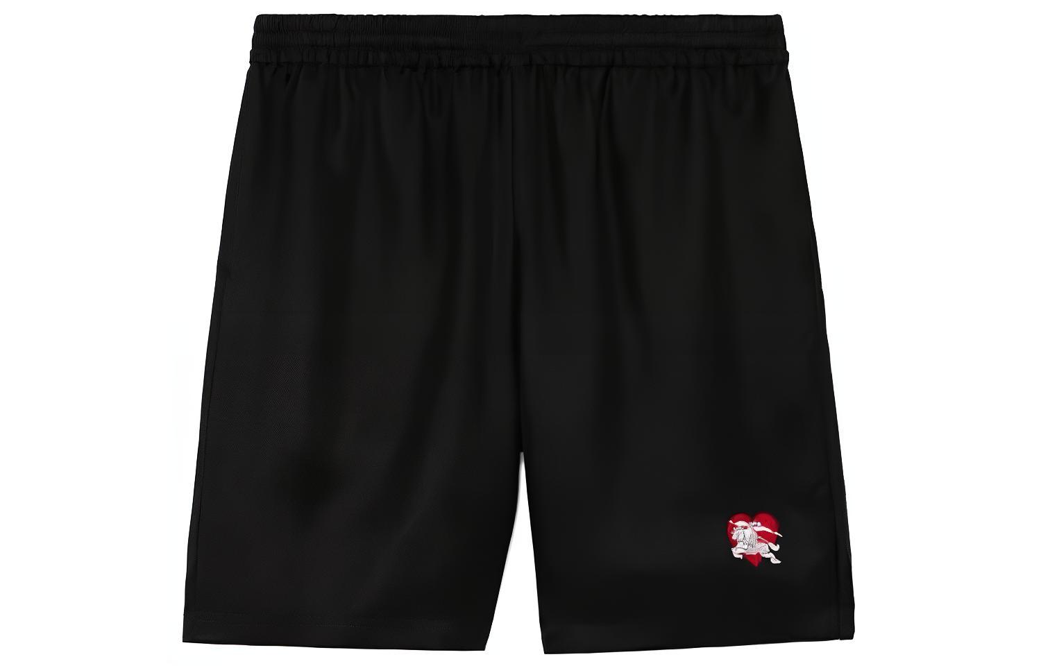 Burberry  Black Casual Shorts with Knight Logo and Heart Pattern. 80728331 圖 2