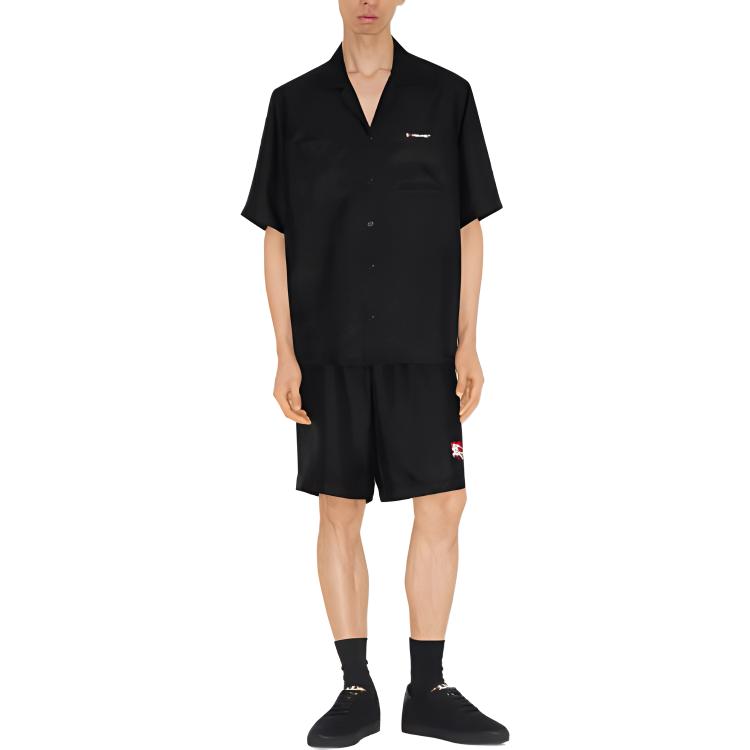 Burberry  Black Casual Shorts with Knight Logo and Heart Pattern. 80728331 圖 3