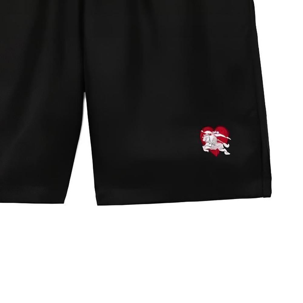 Burberry  Black Casual Shorts with Knight Logo and Heart Pattern. 80728331 圖 6