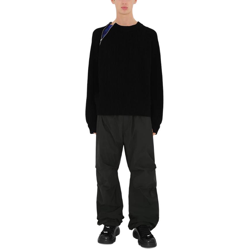 Burberry  Black Casual Solid Logo Patch Cargo Pants 80837201 圖 4