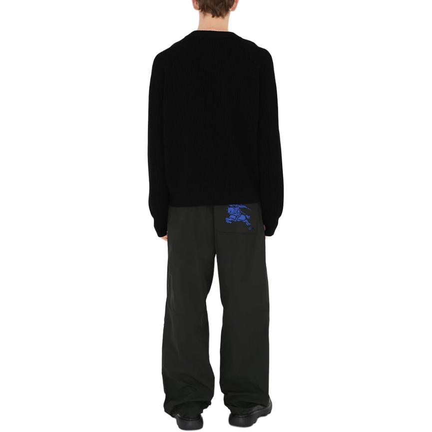 Burberry  Black Casual Solid Logo Patch Cargo Pants 80837201 圖 5
