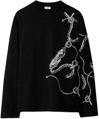 巴宝莉黑色链条印花圆领长袖卫衣 80882071 Buy 巴宝莉黑色链条印花圆领长袖卫衣 80882071