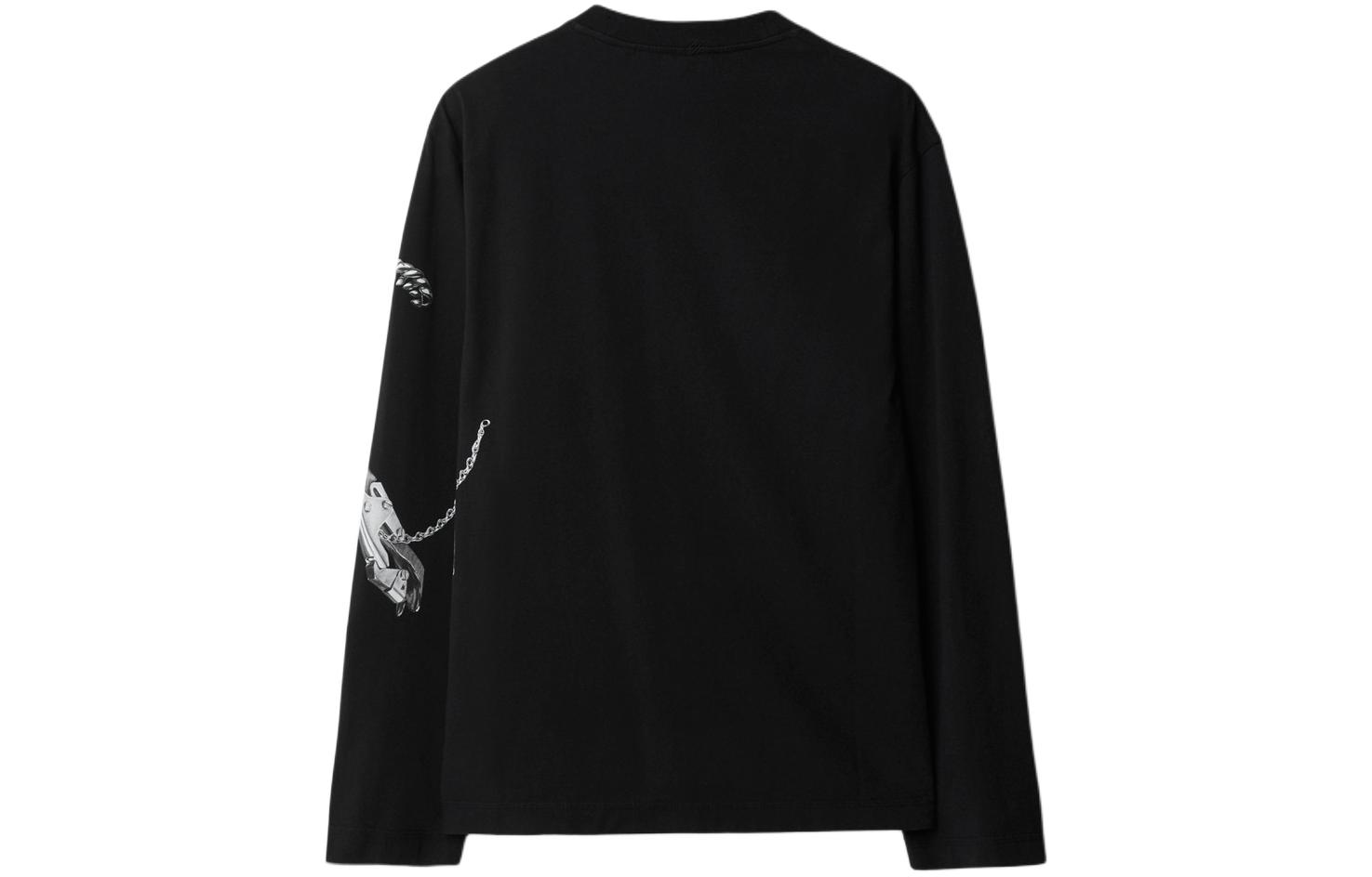 Lookbook 巴宝莉黑色链条印花圆领长袖卫衣 80882071