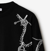 Burberry Baju Sejuk Hitam Cetakan Rantai Lengan Panjang Crewneck. 80882071 Cheap Burberry Baju Sejuk Hitam Cetakan Rantai Lengan Panjang Crewneck. 80882071