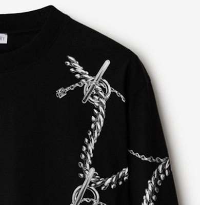 Burberry Black Chain Print Crewneck Sweatshirt Long Sleeve. 80882071 Cheap Burberry Black Chain Print Crewneck Sweatshirt Long Sleeve. 80882071