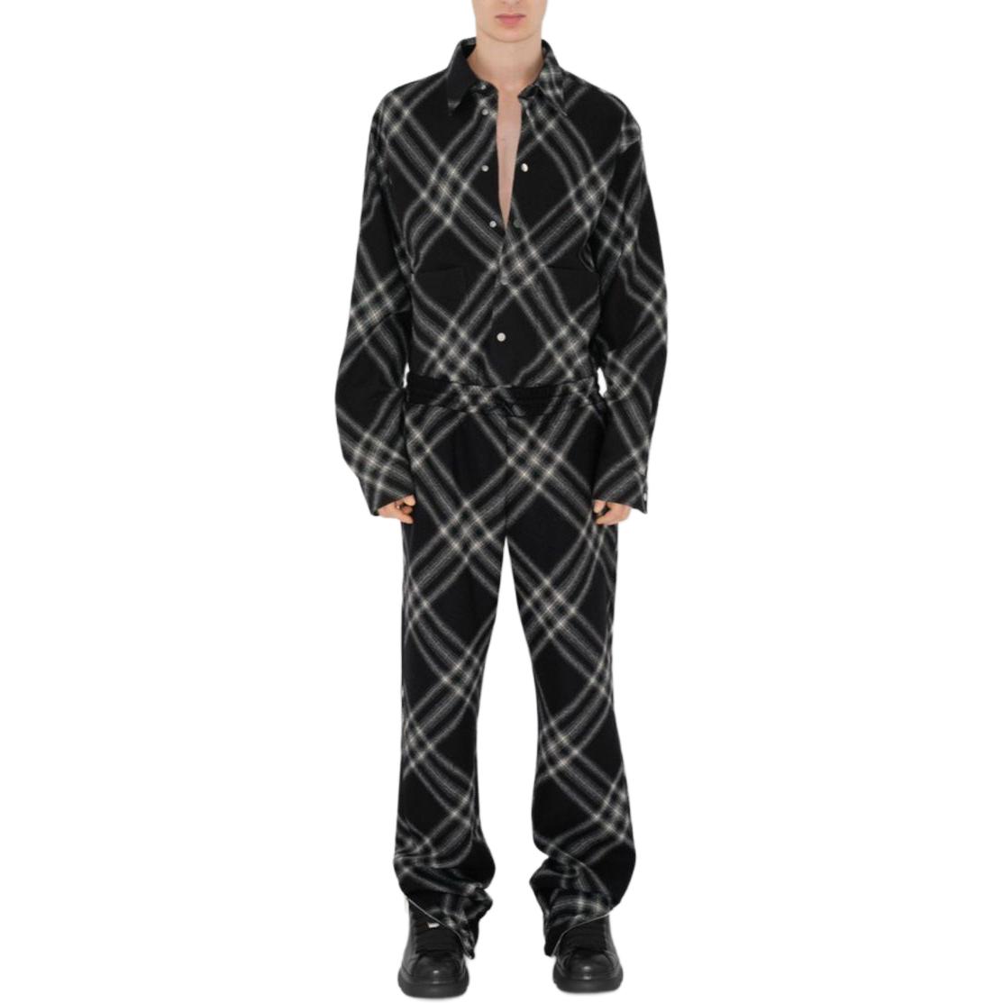 Burberry  Black Checkered Printed Long Sleeve Button-Up Shirt 80824231 圖 4