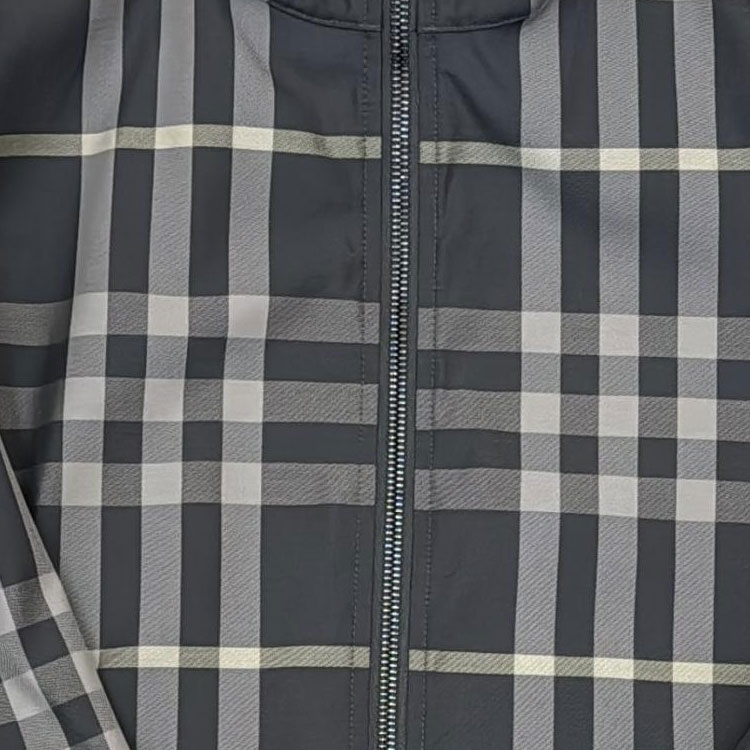 Details for Burberry  Black Checkered Zip-Up Hooded Jacket 80842241