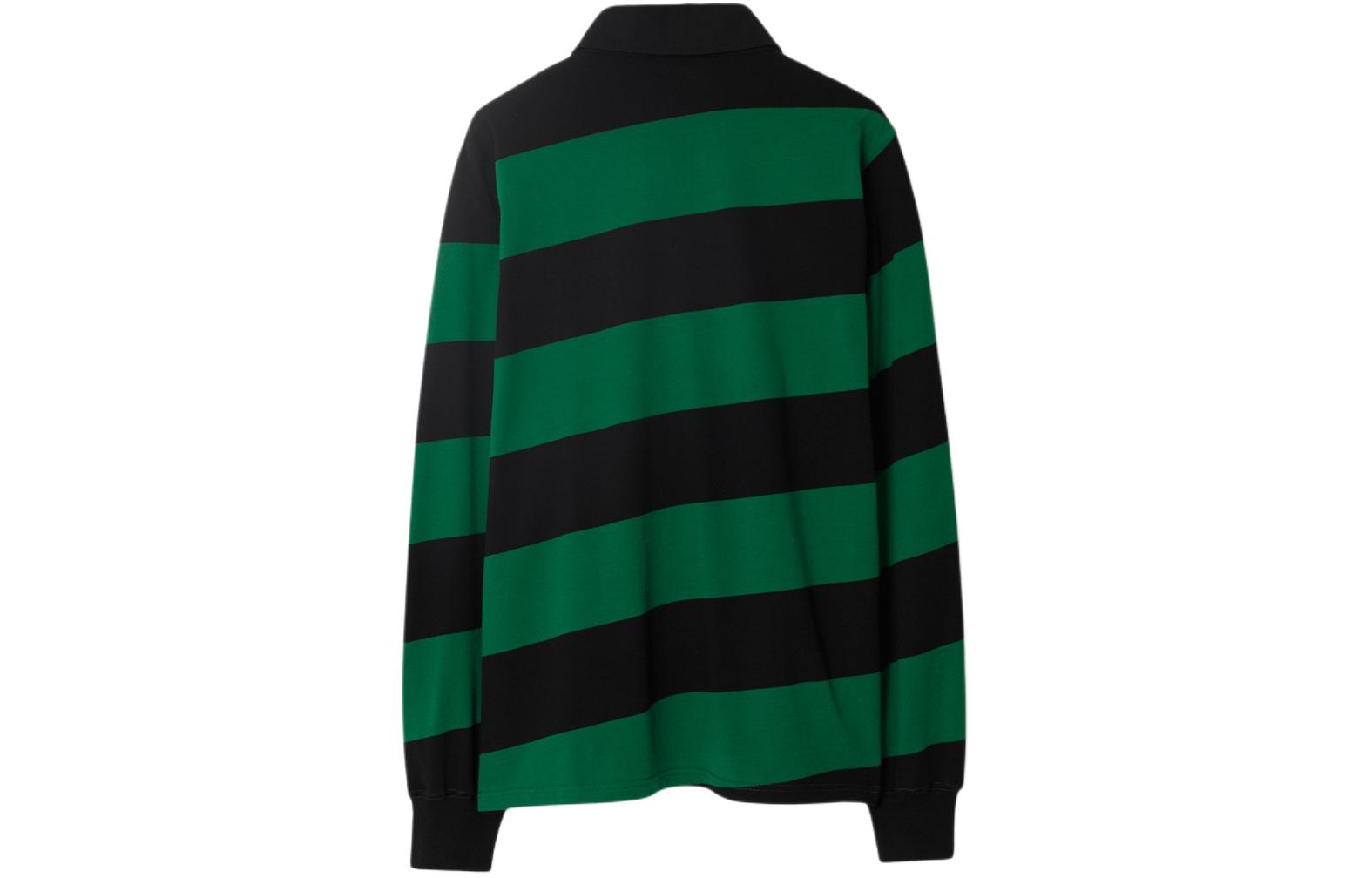 Burberry  Black Color-Block Striped Long-Sleeve Polo Shirt. 80812781 圖 3
