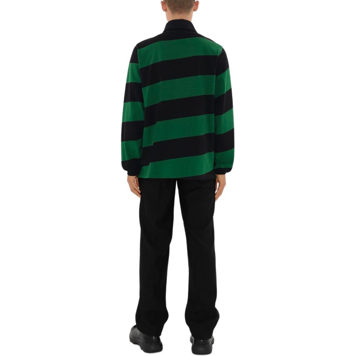 Burberry  Black Color-Block Striped Long-Sleeve Polo Shirt. 80812781 圖 5