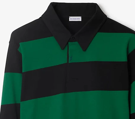バーバリー ブラック カラーブロック ストライプ 長袖ポロシャツ. 80812781 Sizing バーバリー ブラック カラーブロック ストライプ 長袖ポロシャツ. 80812781