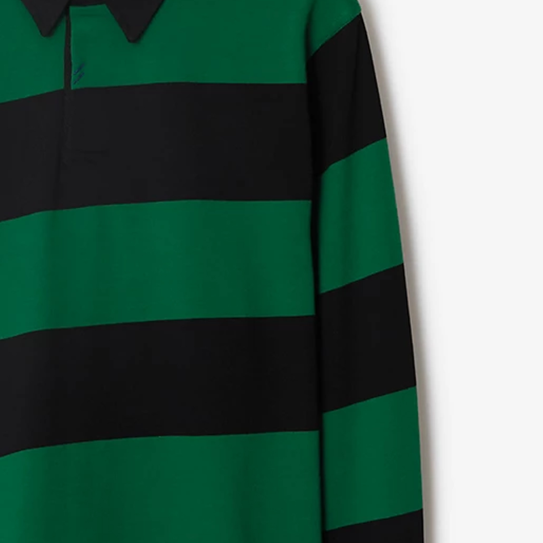 Burberry  Black Color-Block Striped Long-Sleeve Polo Shirt. 80812781 圖 8