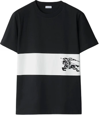 Burberry 黑色拼接馬術印花短袖T恤 80959361 Order Burberry 黑色拼接馬術印花短袖T恤 80959361