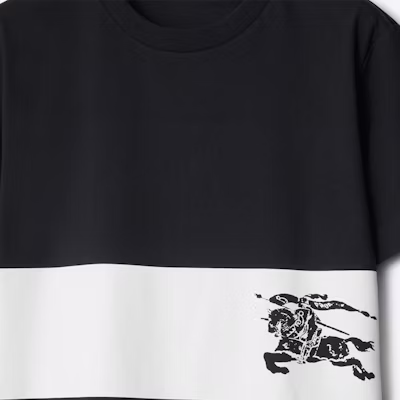 Burberry 黑色拼接馬術印花短袖T恤 80959361 Details for Burberry 黑色拼接馬術印花短袖T恤 80959361