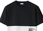 Sizing Burberry 黑色拼接馬術印花短袖T恤 80959361