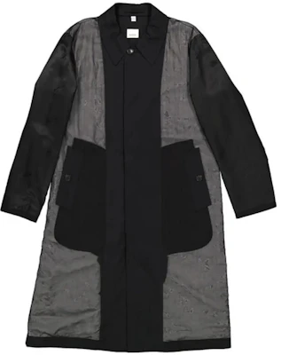Burberry Black Colorblock Single-Breasted Long Coat Long Sleeve 45582081 Buy Burberry Black Colorblock Single-Breasted Long Coat Long Sleeve 45582081