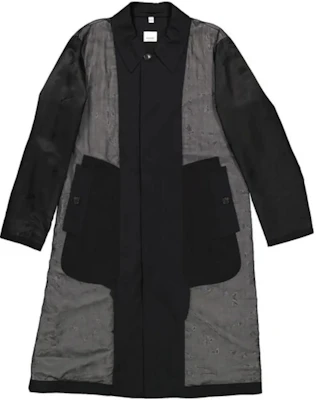 Burberry Black Colorblock Single-Breasted Long Coat Long Sleeve 45582081 Order Burberry Black Colorblock Single-Breasted Long Coat Long Sleeve 45582081