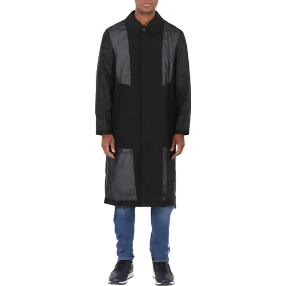 Burberry  Black Colorblock Single-Breasted Long Coat Long Sleeve 45582081 圖 4