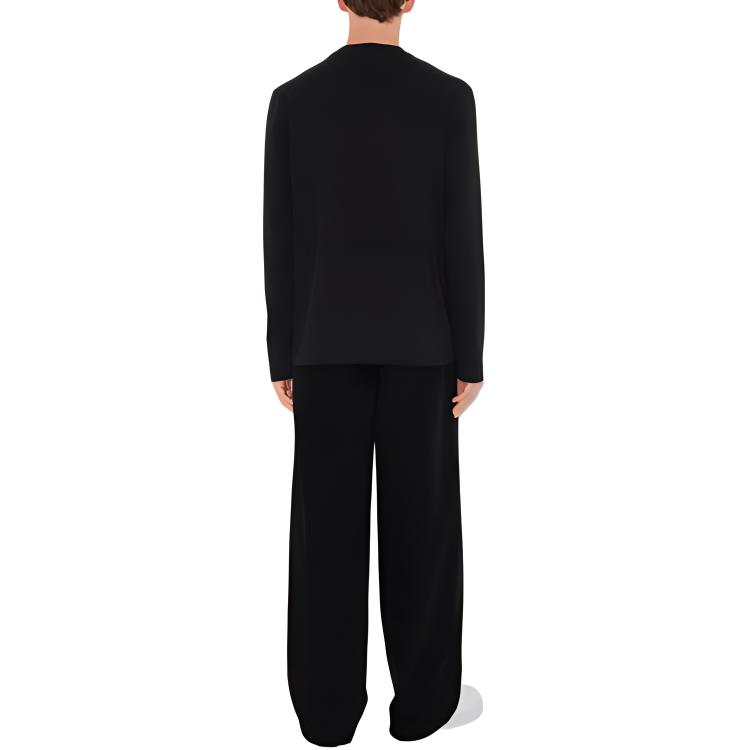 Shop 버버리 블랙 코튼 크루넥 스웻셔츠 스트라이프 프린트 디자인. 80951571