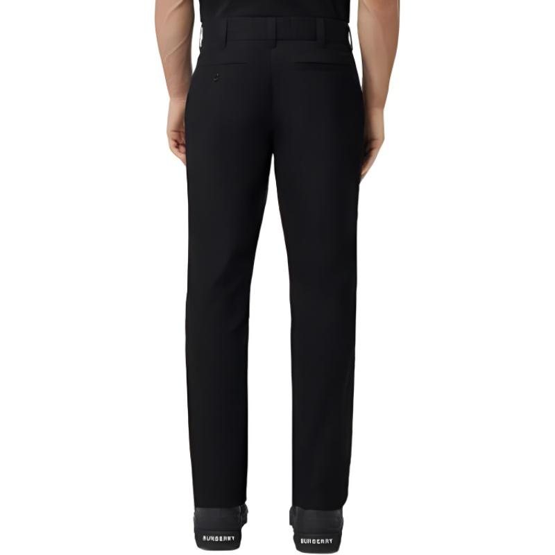 Purchase 버버리 블랙 코튼 개버딘 테일러드 캐주얼 롱 팬츠 80488781