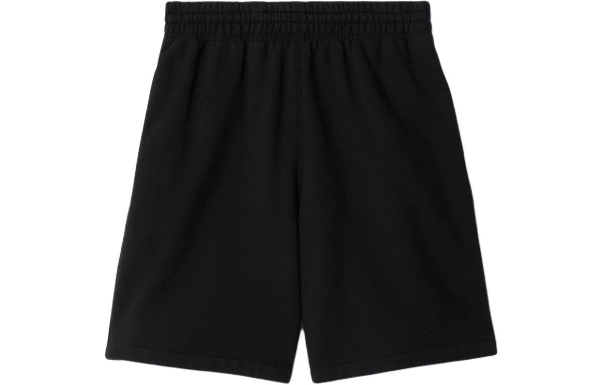 Burberry  Black Cotton Shorts with Logo Patch - Casual Mid-Waist Fit. 80849591