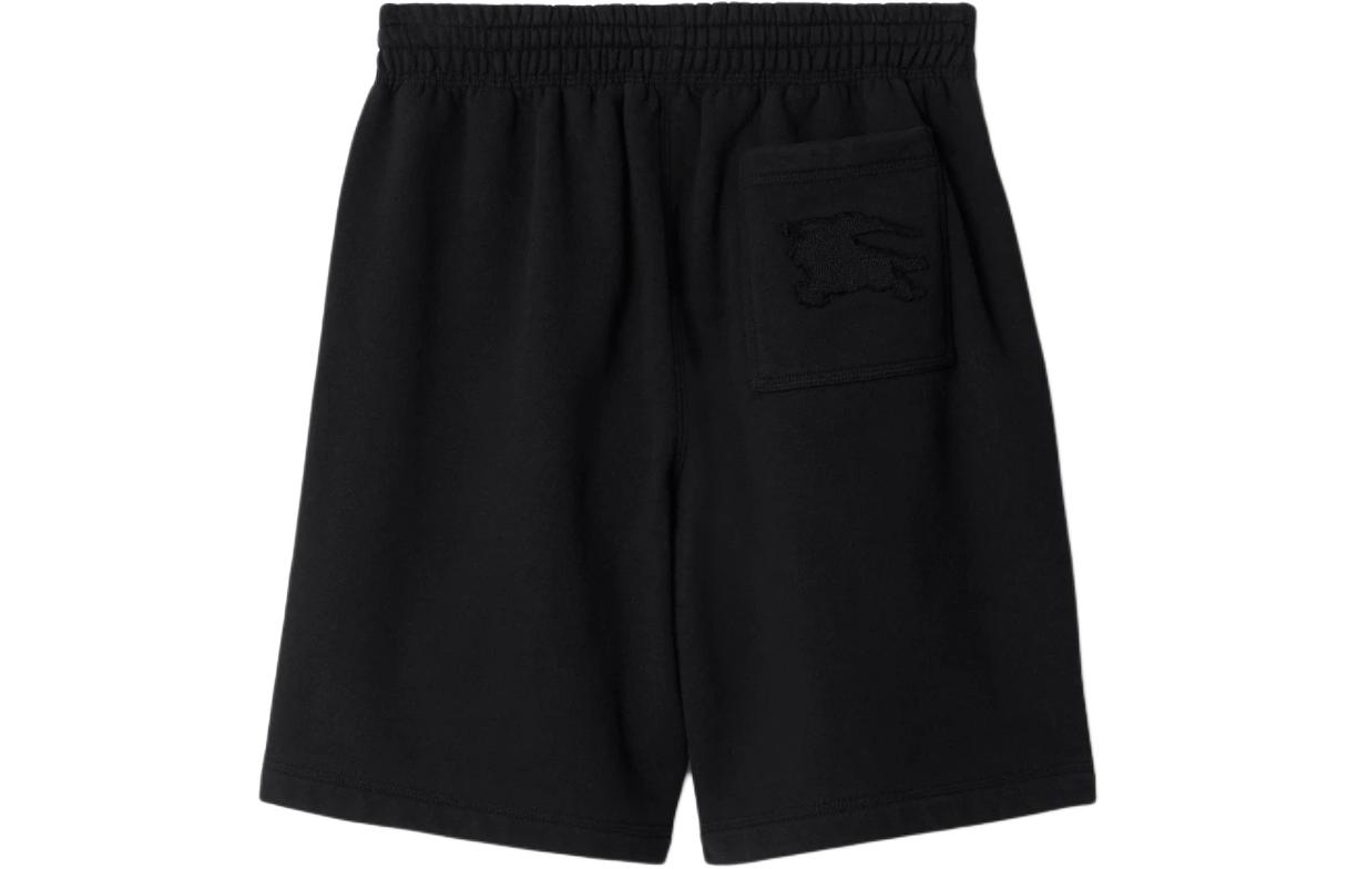 Lookbook Pantalones Cortos Negros Burberry de Algodón con Logo - Ajuste Casual a la Cintura. 80849591