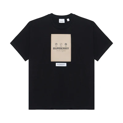 Burberry Black Crew Neck T-Shirt with Logo and Patch Details. 80570991
