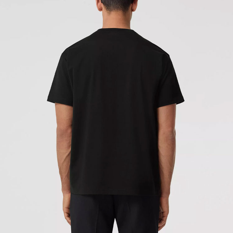 Shop バーバリー ブラック クルーネック Tシャツ ロゴ＆パッチディテール付き. 80570991