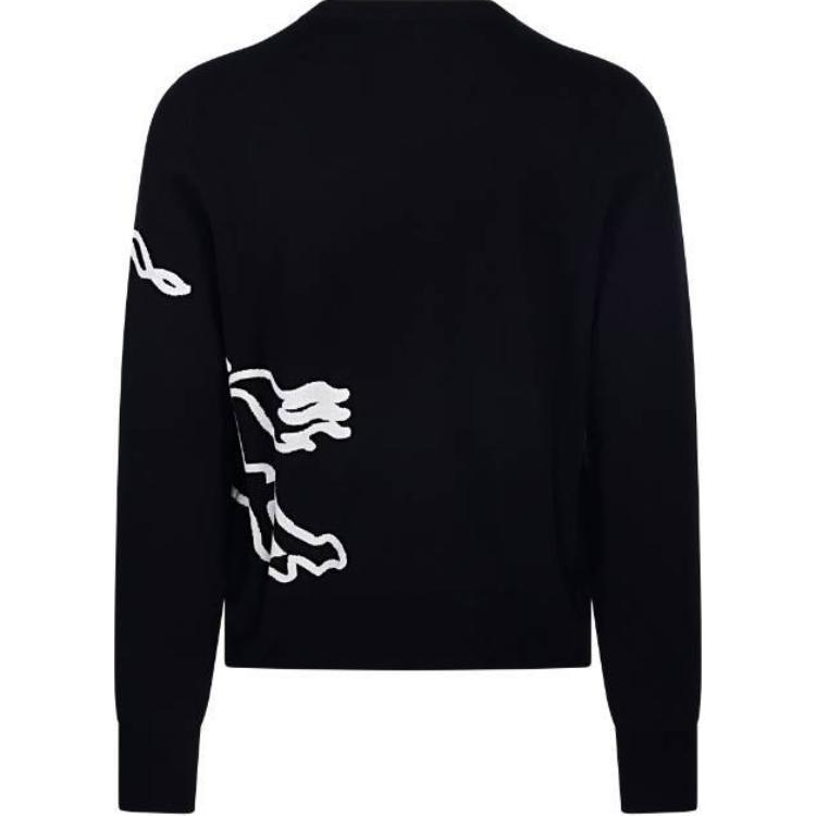 Burberry  Black Crewneck Printed Slim Fit Long-Sleeve Sweater 80952941 圖 3