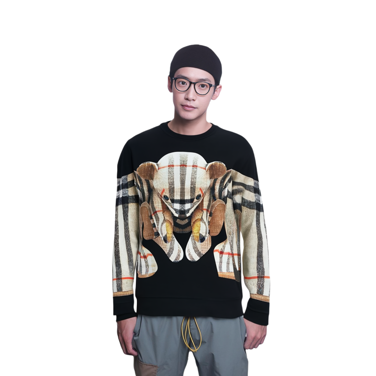 Purchase 博柏利 黑色圆领熊印花卫衣. 8049567