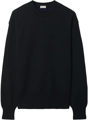 バーバリー ブラック クルーネック セーター 無地 刺繍ロゴ入り 80762601 Order バーバリー ブラック クルーネック セーター 無地 刺繍ロゴ入り 80762601