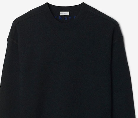 バーバリー ブラック クルーネック セーター 無地 刺繍ロゴ入り 80762601 Sizing バーバリー ブラック クルーネック セーター 無地 刺繍ロゴ入り 80762601