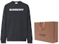 Shop 버버리 블랙 로고 프린트 크루넥 스웨트셔츠. 80529851