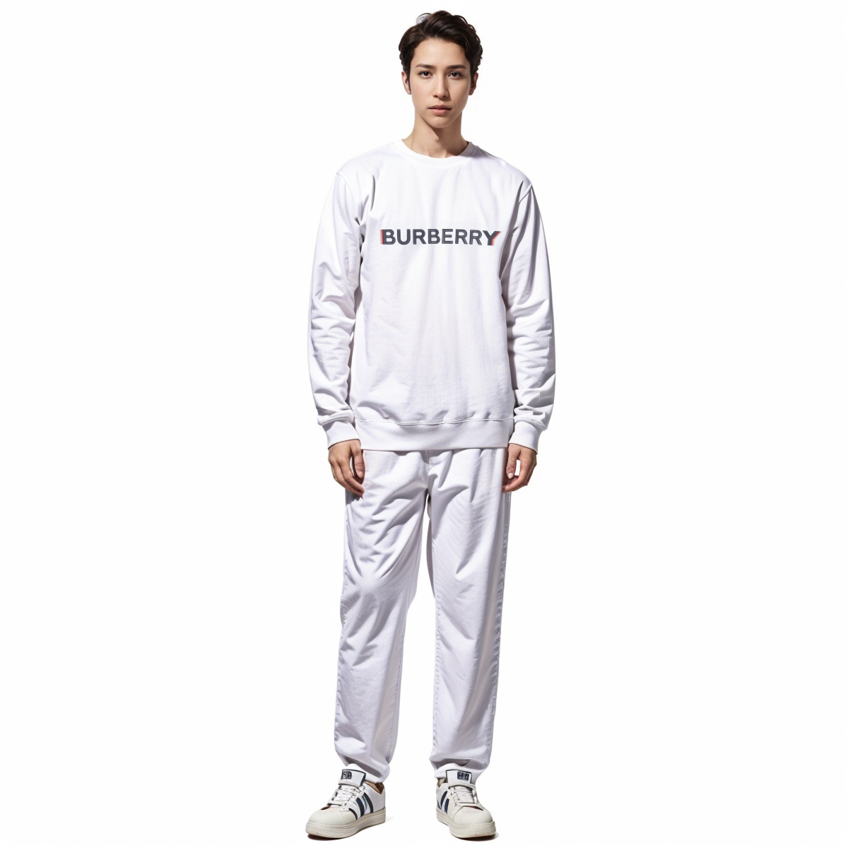 Cheap 버버리 블랙 로고 프린트 크루넥 스웨트셔츠. 80529851