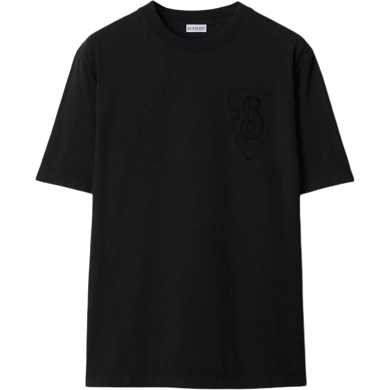 Order 博柏利黑色刺绣徽标圆领T恤。 80995481