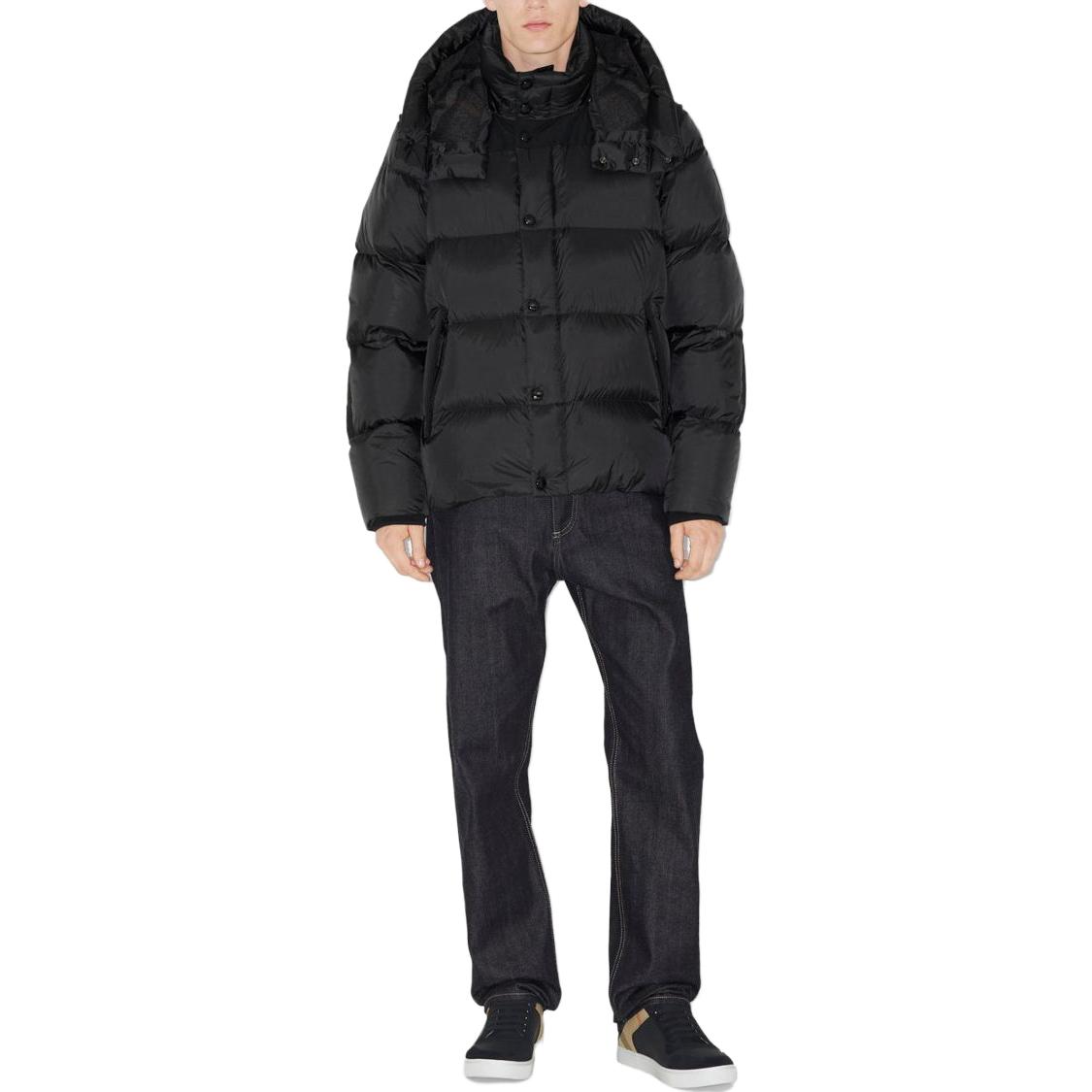 Lookbook バーバリー ブラック 取り外し可能フード付きダウンジャケット カジュアルコート. 80836511