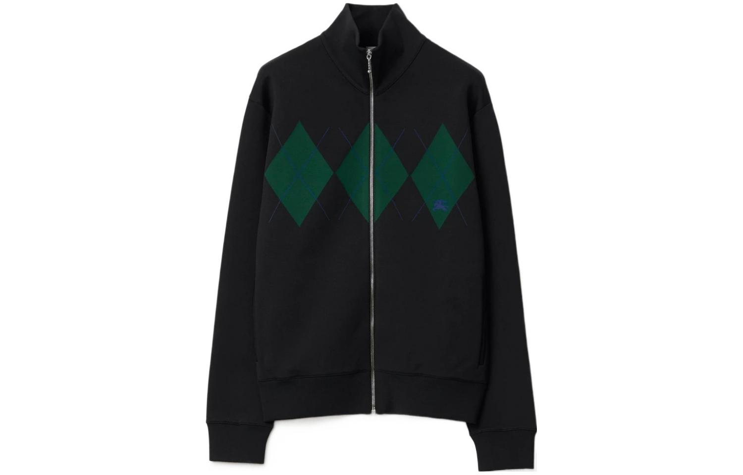 Order バーバリー ブラック ダイヤモンド柄 ハイネック ジップ カジュアルジャケット 80810451