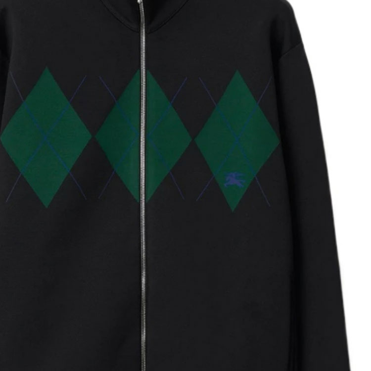 Details for バーバリー ブラック ダイヤモンド柄 ハイネック ジップ カジュアルジャケット 80810451