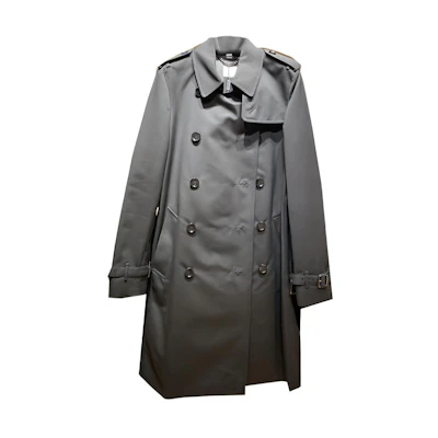 Burberry Black Double-Breasted Trench Coat with Solid Color Design. 80559761