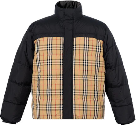 巴宝莉黑色拼接格纹立领羽绒夹克 80792961 Buy 巴宝莉黑色拼接格纹立领羽绒夹克 80792961