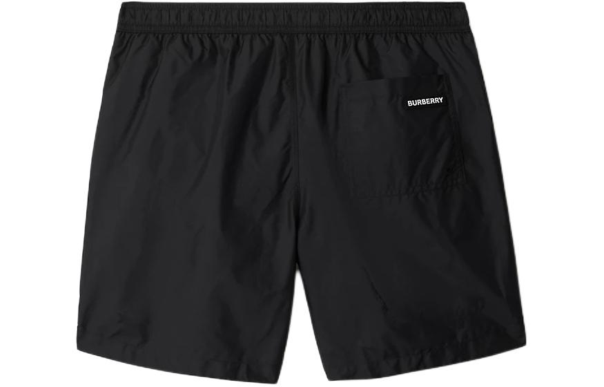 Lookbook Burberry  Black Drawstring Swim Shorts with Logo Lettering. 80843211