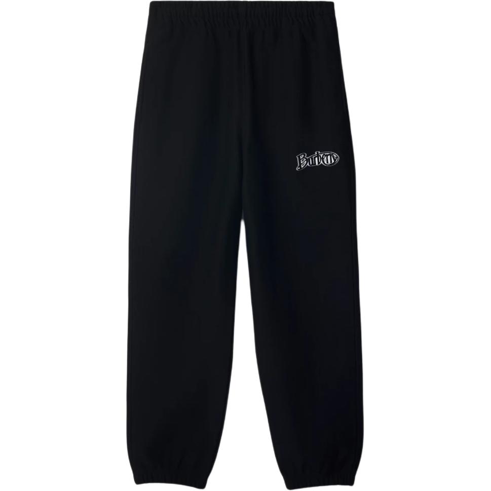 Burberry  Black Elastic Jogger Pants with Logo Print. 80975361